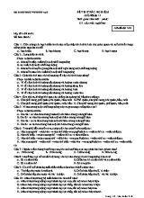 Đề kiểm tra 15 phút học kì II môn Sinh học Lớp 11 lần 1 (Nâng cao) - Mã đề 210